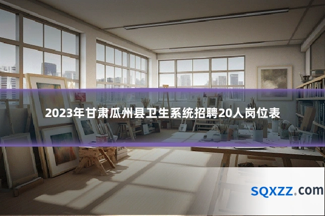 2023年甘肃瓜州县卫生系统招聘20人岗位表