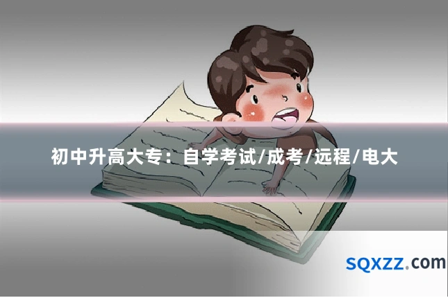 初中升高大专：自学考试/成考/远程/电大