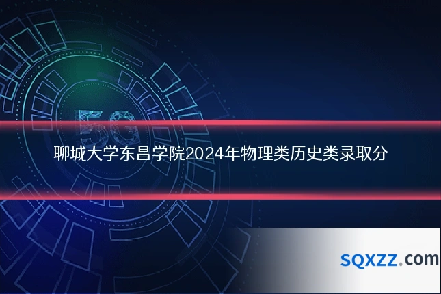 聊城大学东昌学院2024年物理类历史类录取分