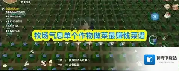 牧场气息单个作物做菜最赚钱菜谱